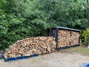 Neatly stacked firewood